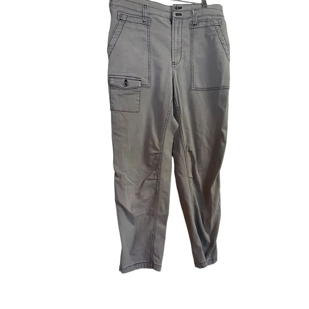 Anthropologie The Wanderer Womens Gray Light Washed Cargo Pants Size 30